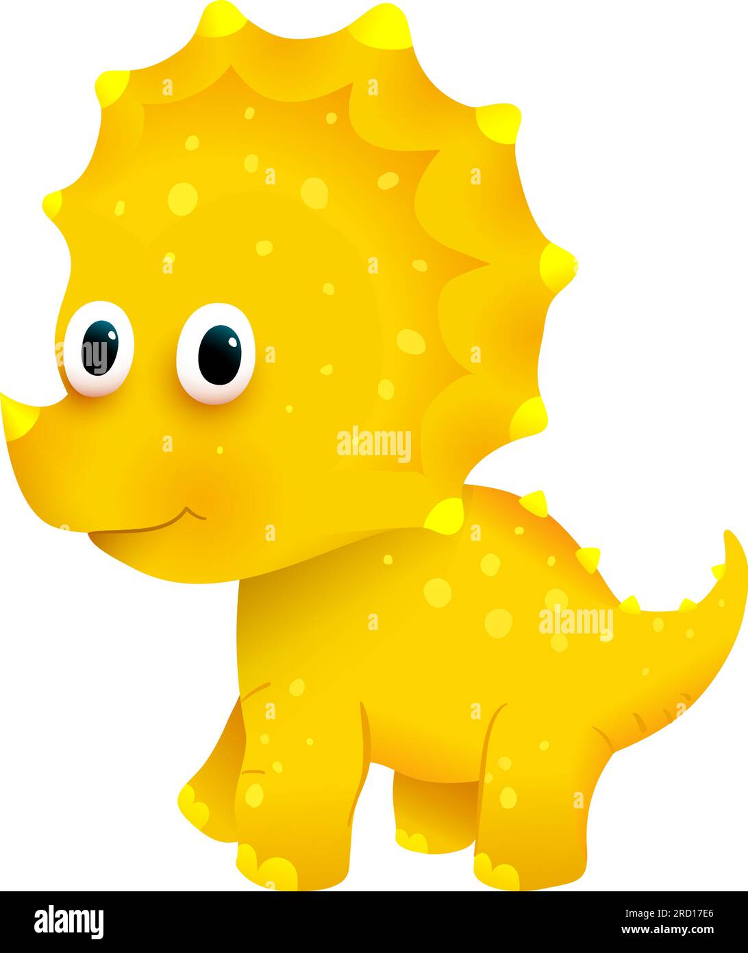 Cute Smiling Yellow Dinosaur, Dino for Kids Stock Vector Image & Art