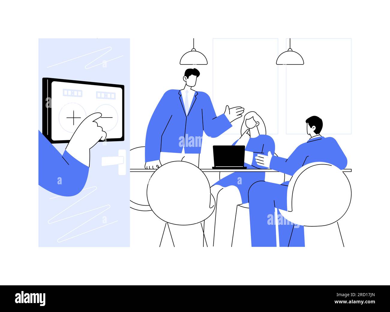 Booking conference room abstract concept vector illustration Stock