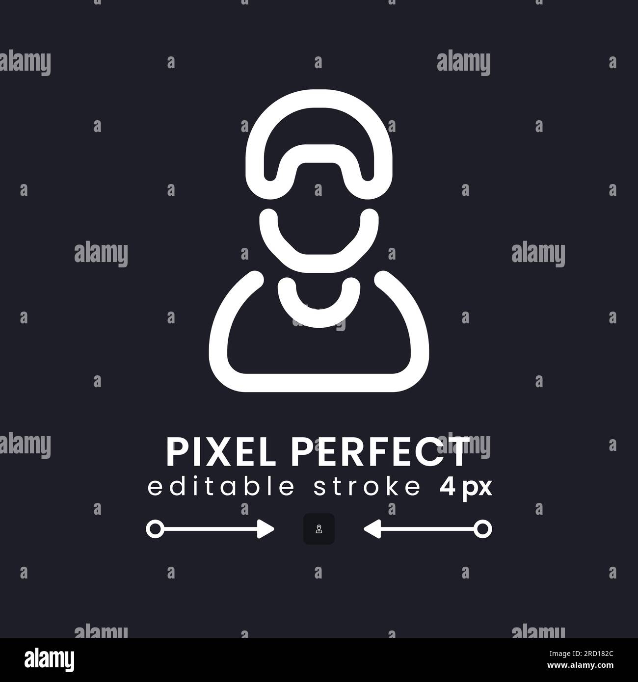 Employee white linear desktop icon on black Stock Vector