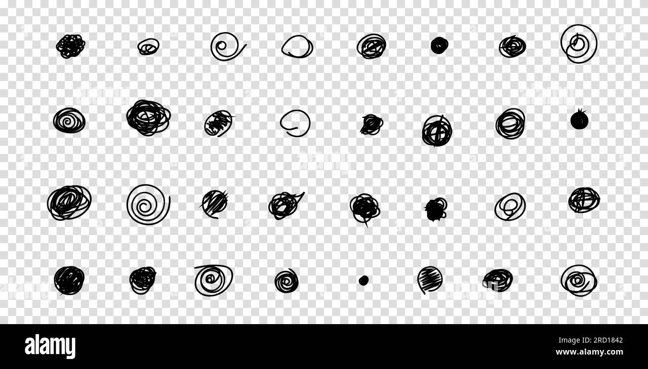 Set of hand drawn doodle circles in a grunge style. Vector illustration ...