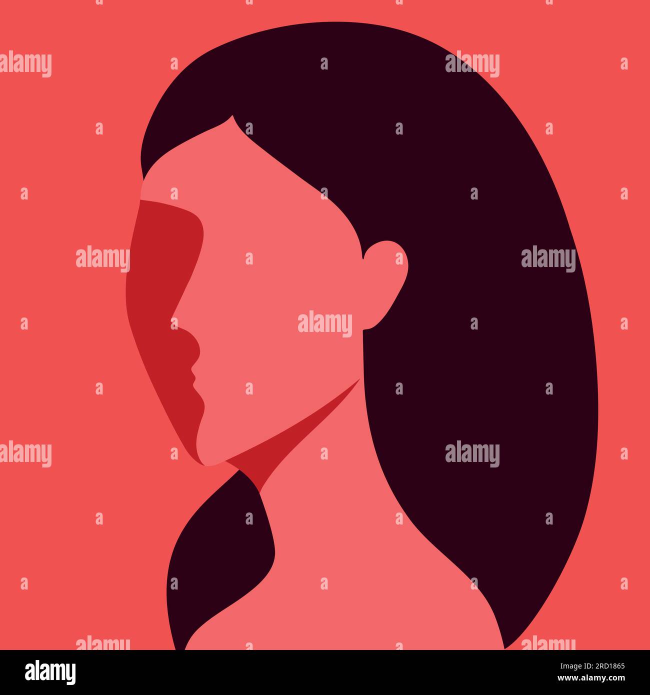 Abstract woman silhouette. Faceless woman portrait. Vector illustration