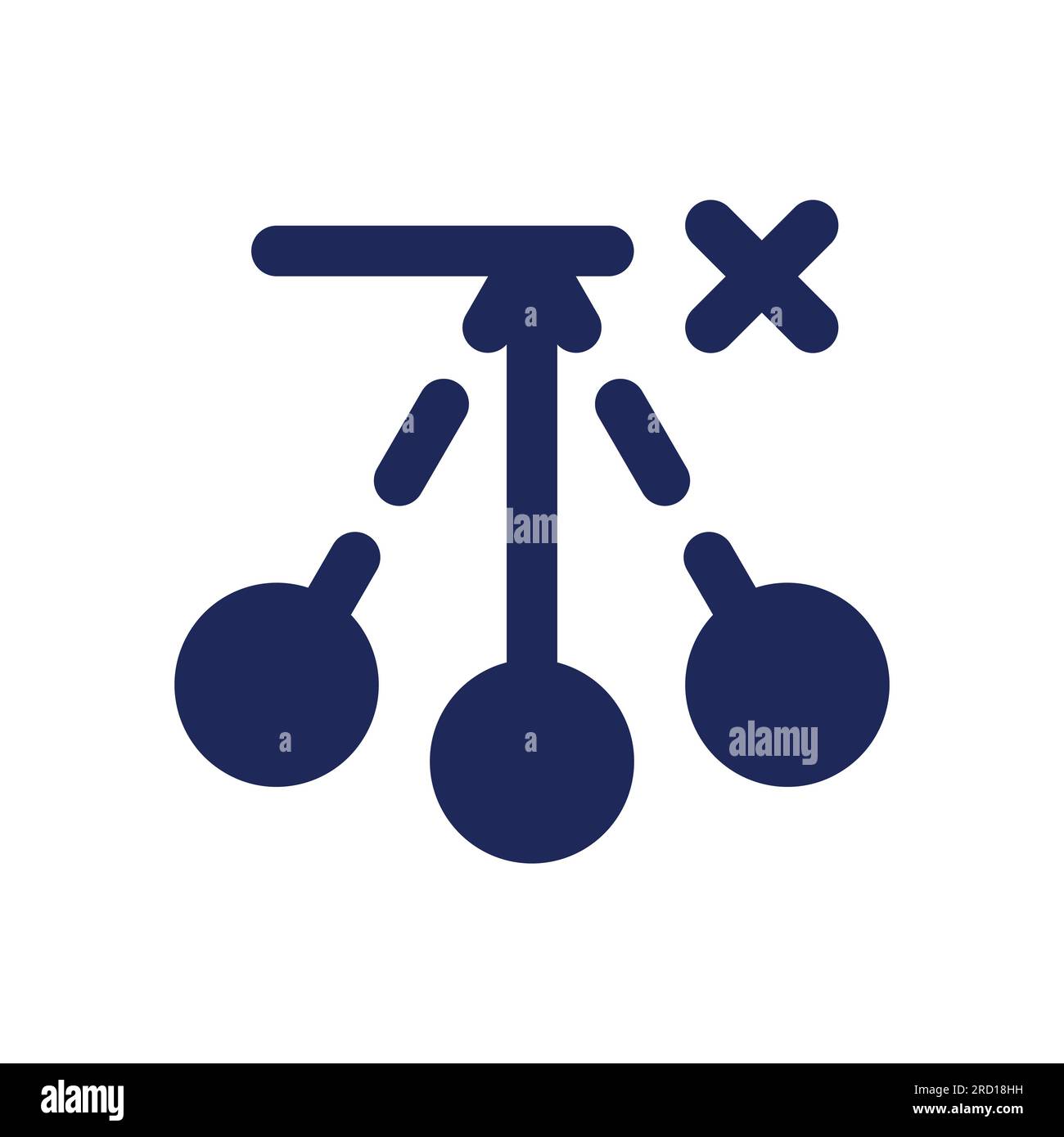 Remove pendulum effect black pixel perfect solid ui icon Stock Vector