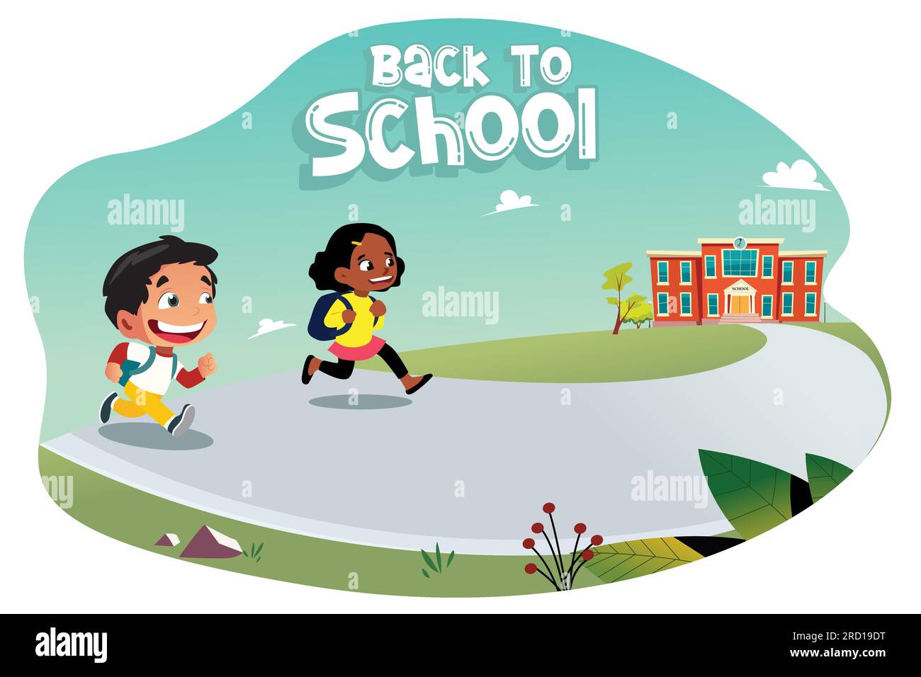 A vector illustration of kids going back to school Stock Vector Image ...