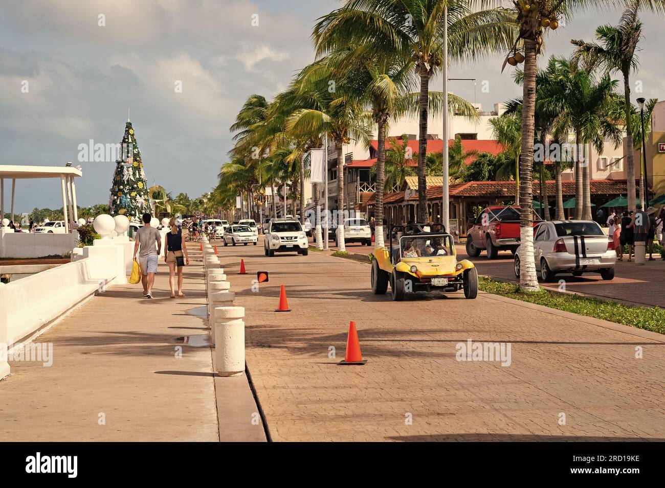 Cozumel, Mexico December 24, 2015 summer promenade avenue with