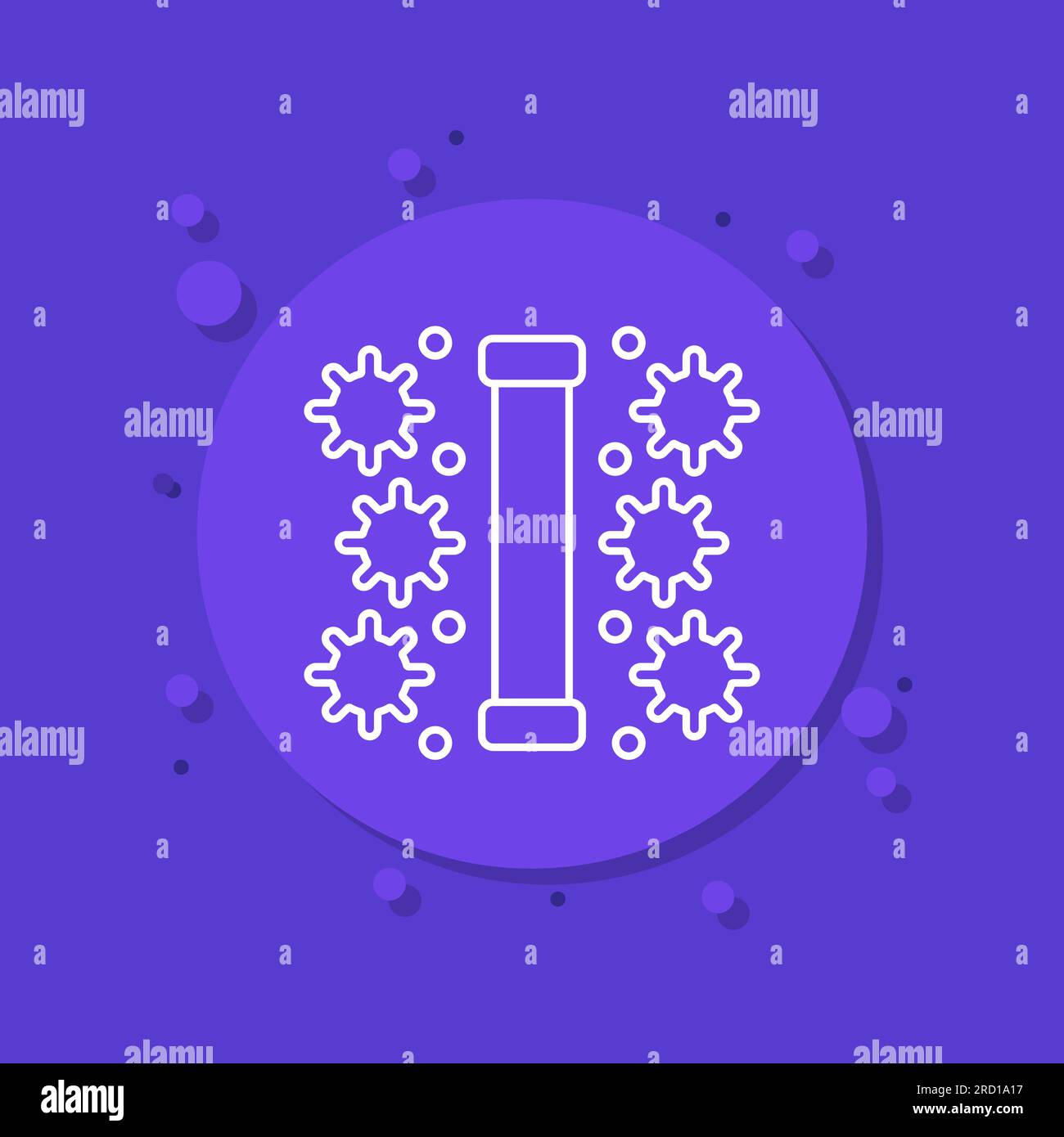 UV light sterilization UV-C lamp icon, line vector Stock Vector