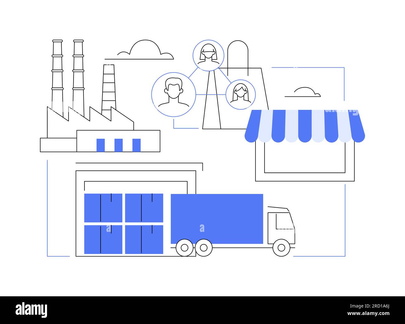 Distribution network abstract concept vector illustration Stock Vector