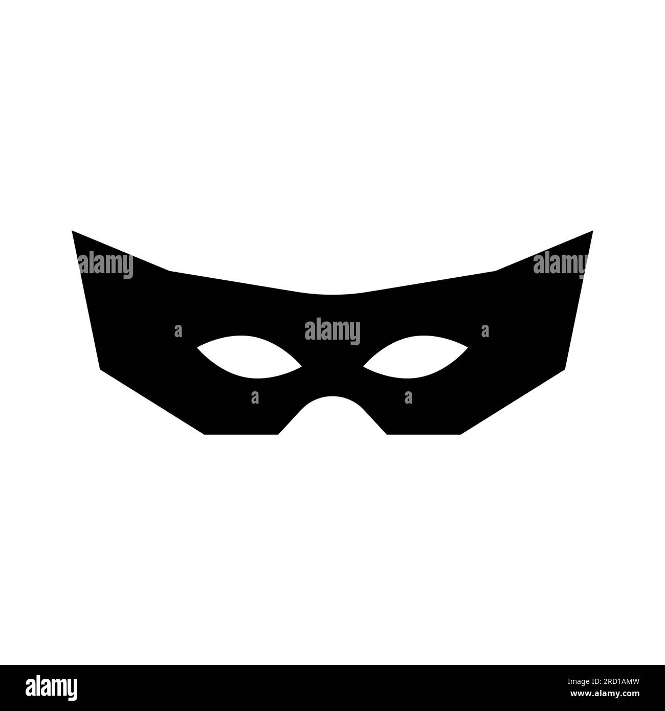 Superhero mask vector black icon. Silhouette hero cartoon character comic face. Flat black superhero costume design mask Stock Vector