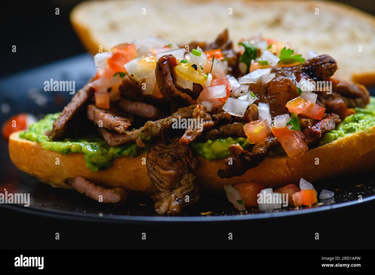 Mexican Carne Asada Torta, Grilled Flank Steak Sandwich Stock Photo Alamy