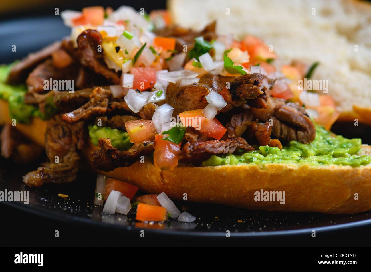 Mexican Carne Asada Torta, Grilled Flank Steak Sandwich Stock Photo Alamy