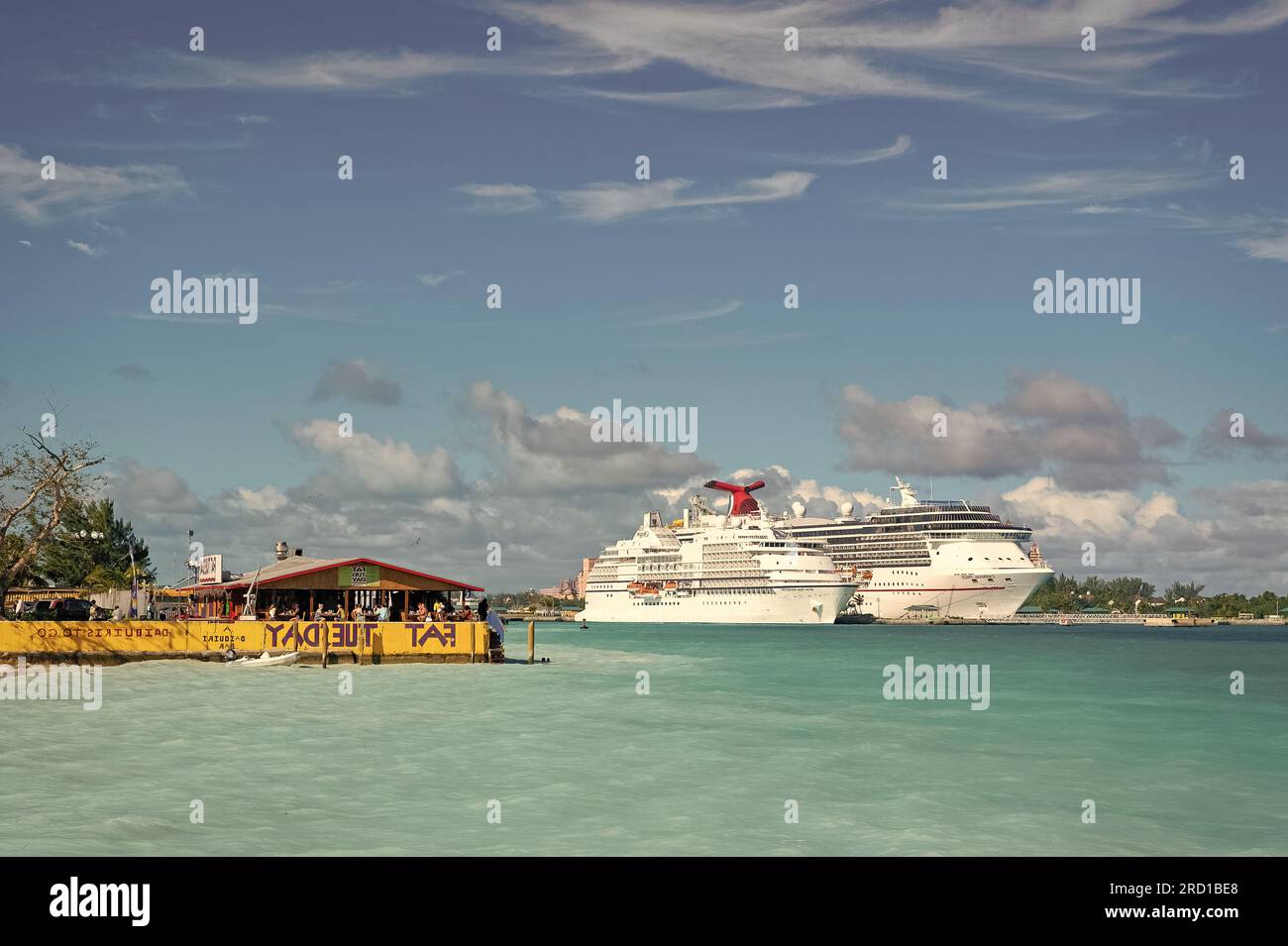 Fat Ship Nassau, Bahamas - January 07, 2016: terrific cruise ship and fat ...