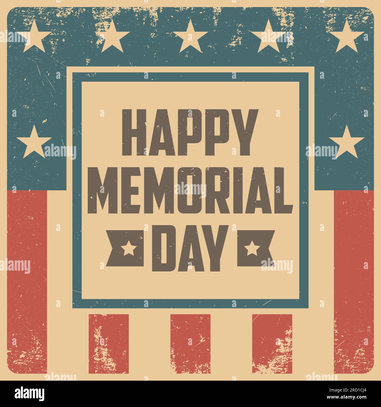 Happy Memorial Day. Greeting card with USA flag on background. Vector ...