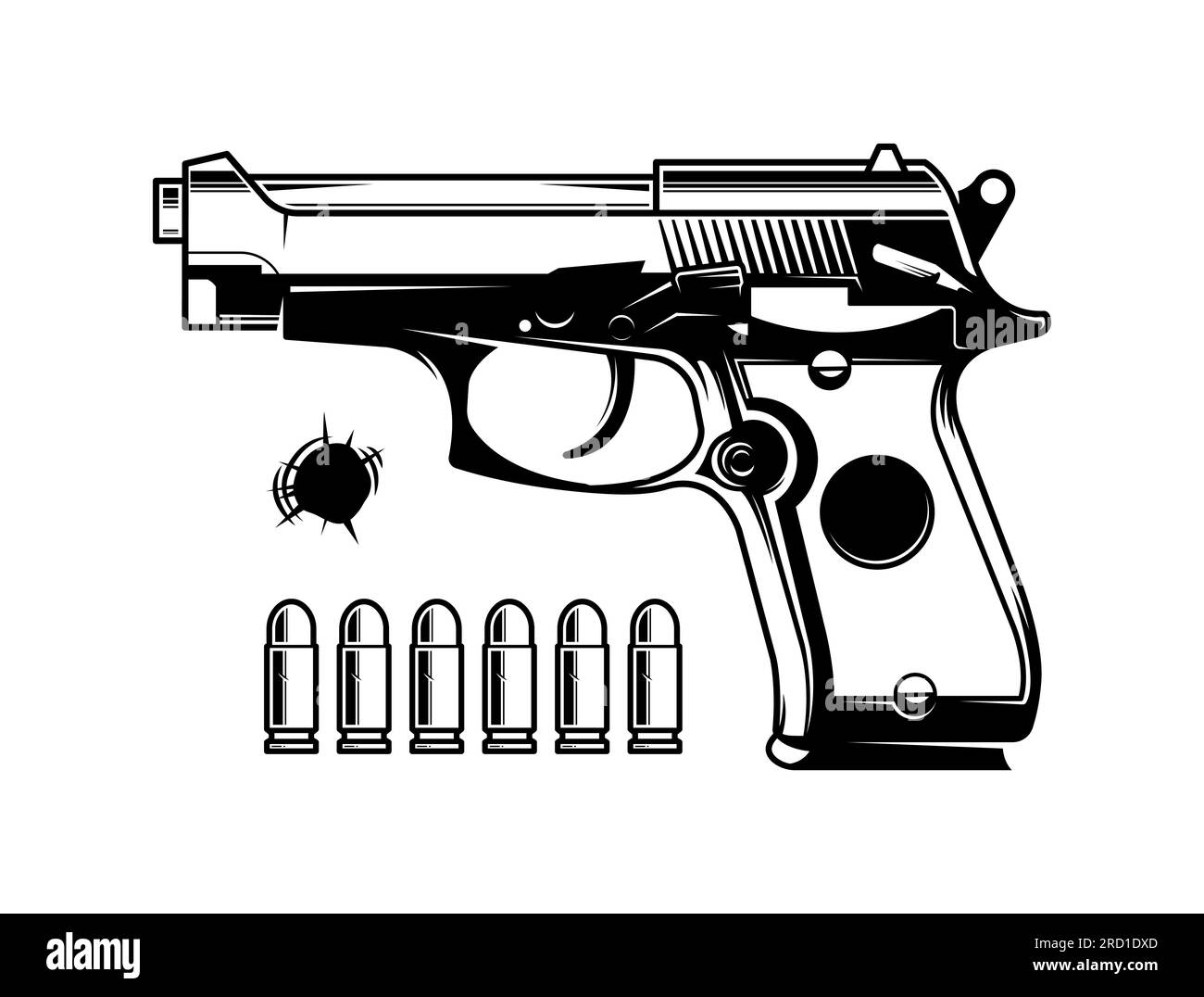 Monochrome vector illustration of a gun Stock Vector Image & Art Alamy