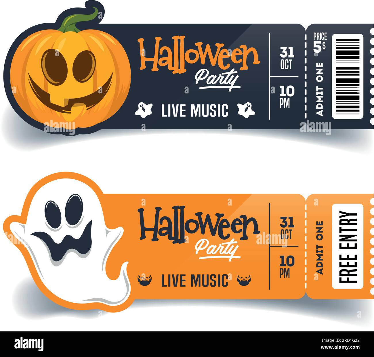 Halloween party invitation ticket. Vector template. Great design for