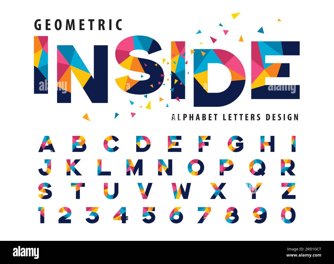 Geometric shape bold poster letters font Vector Image