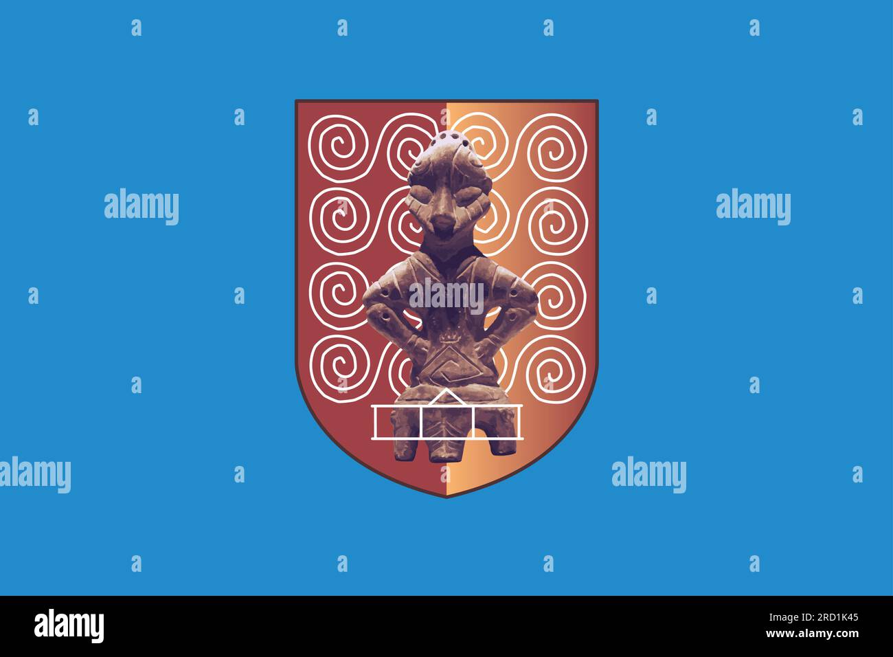 Pristina city flag, Kosovo, European country, vector illustration Stock