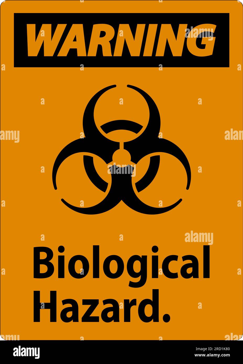 Warning Label Biological Hazard On White Background Stock Vector Image ...