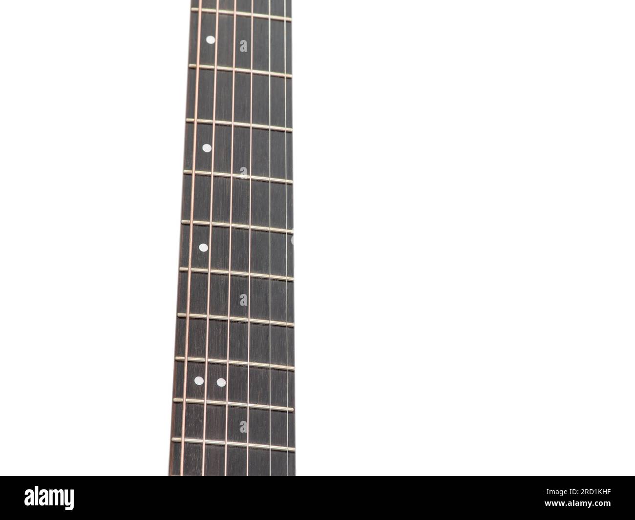 Image of guitar fingerboard isolated on white, inlay dot Stock Photo