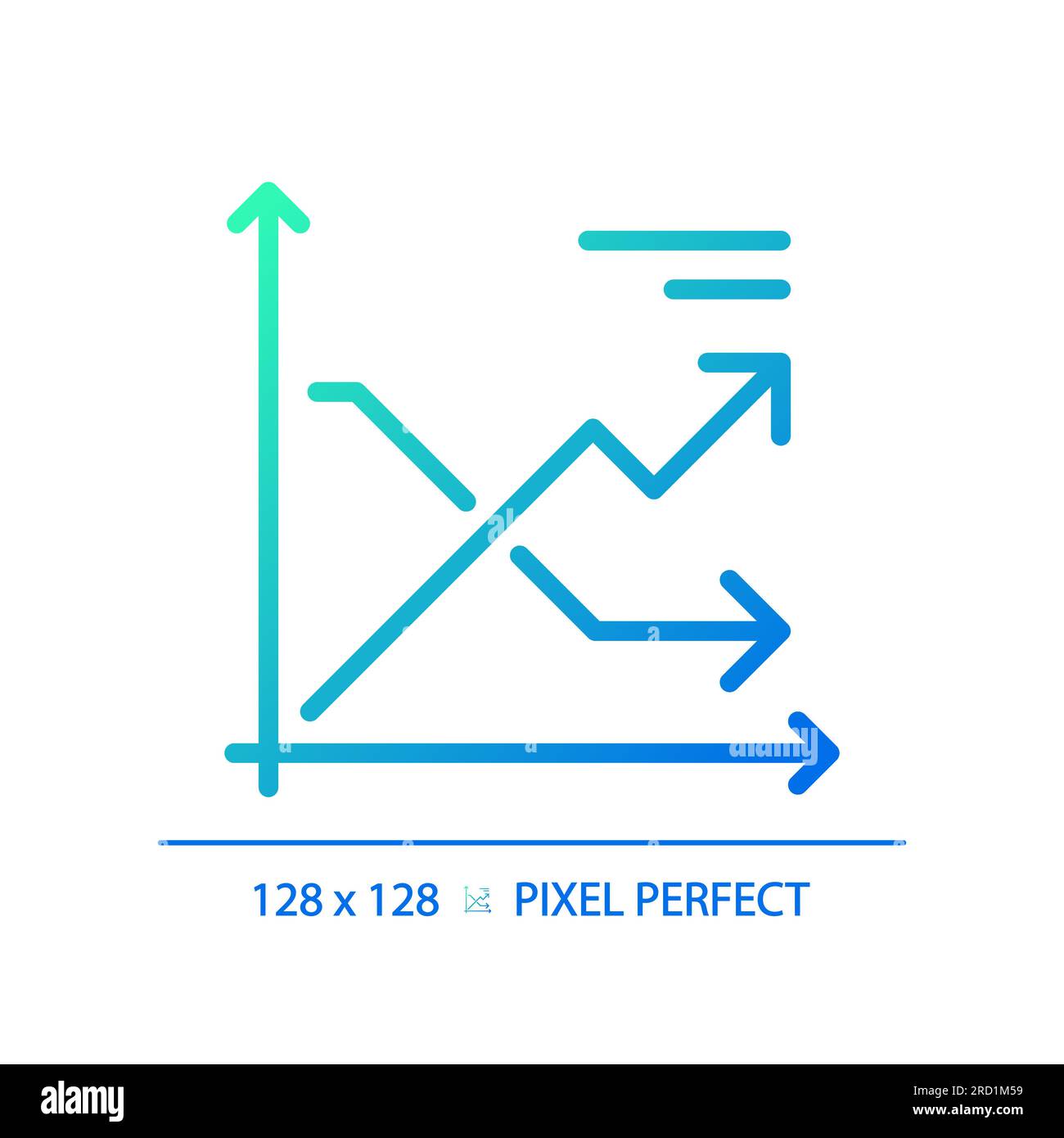 Line chart gradient linear vector icon Stock Vector Image & Art - Alamy