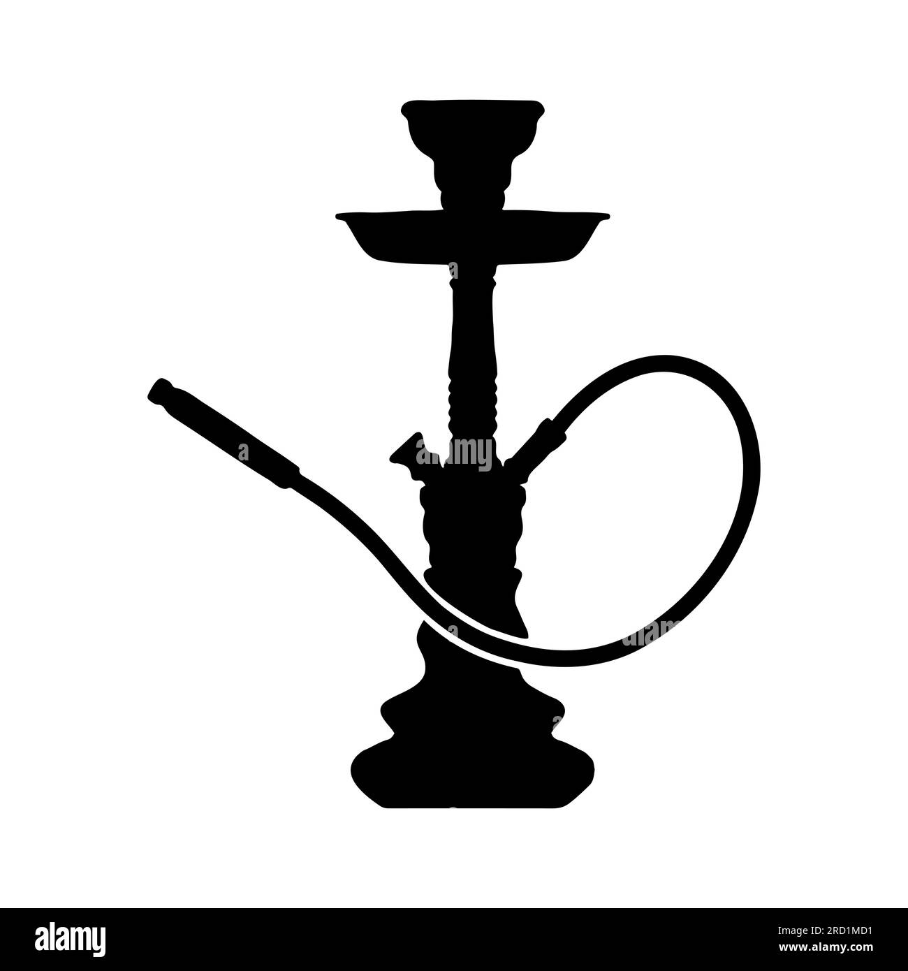 Shisha, hookah black silhouette. Vector hookah illustration isolated on