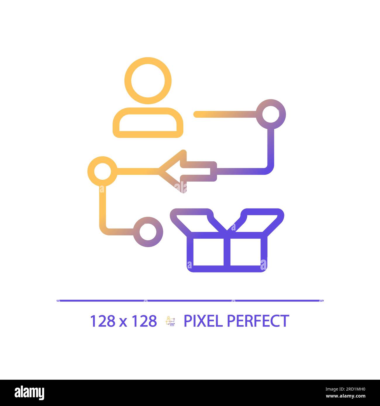 2D gradient track goods linear icon Stock Vector