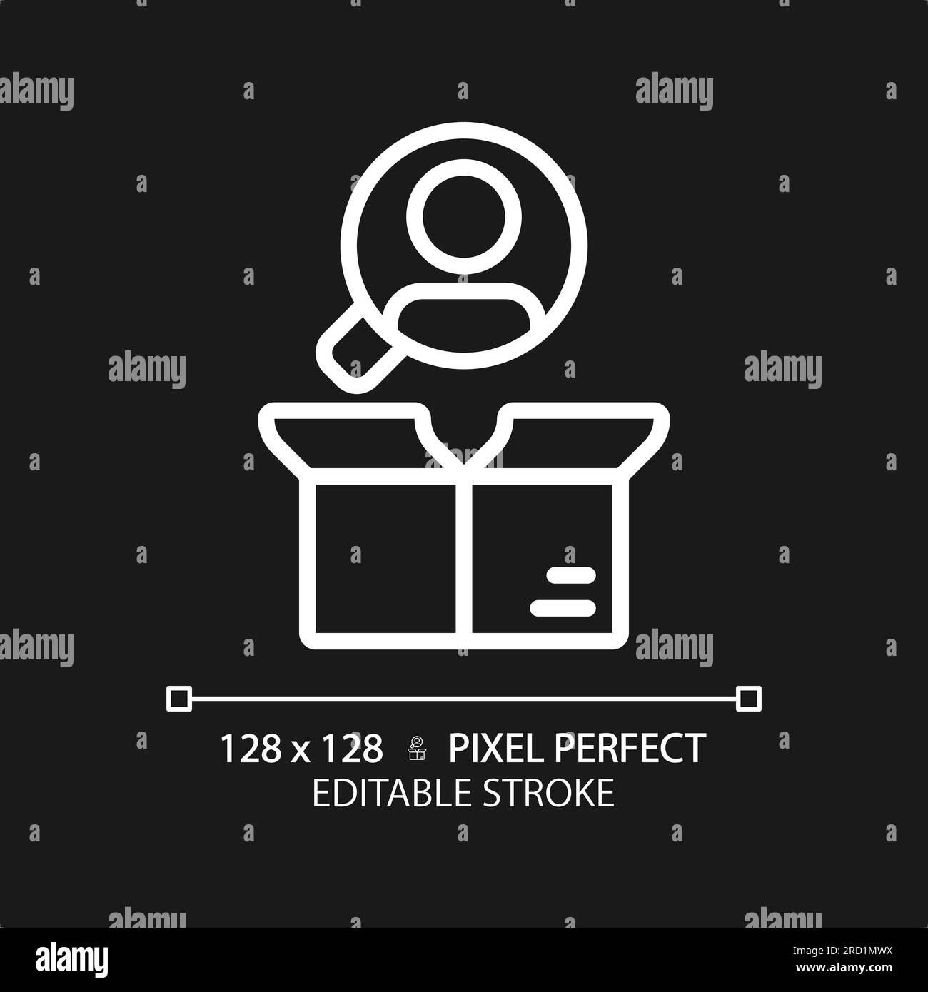 2D customizable customer focus linear icon Stock Vector