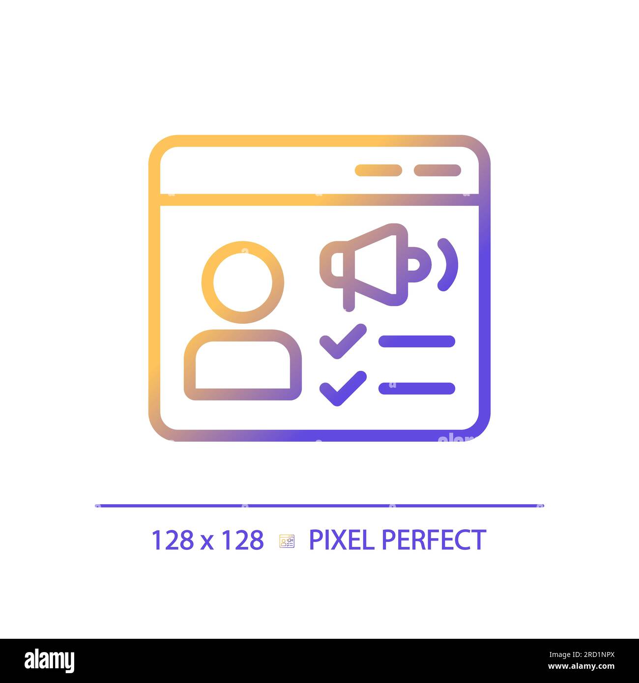 2D gradient customer feedback icon Stock Vector