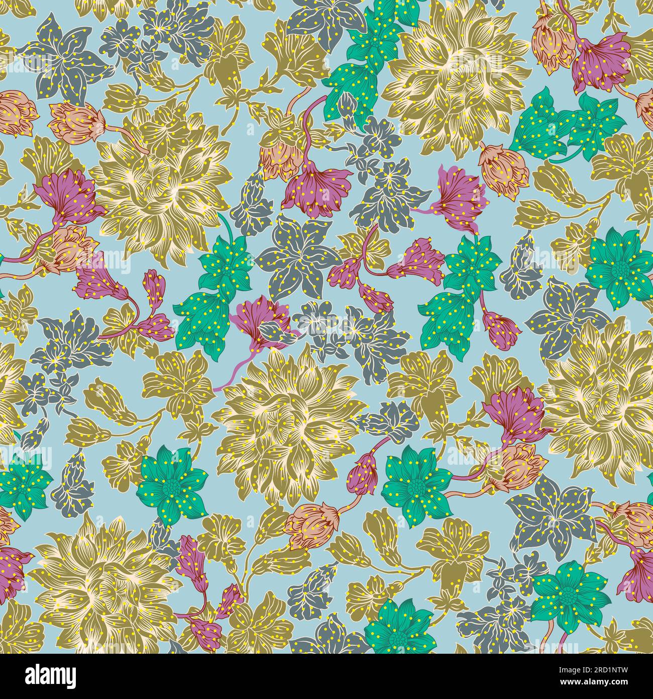 Tropical Floral Seamless Pattern Stock Photo Alamy
