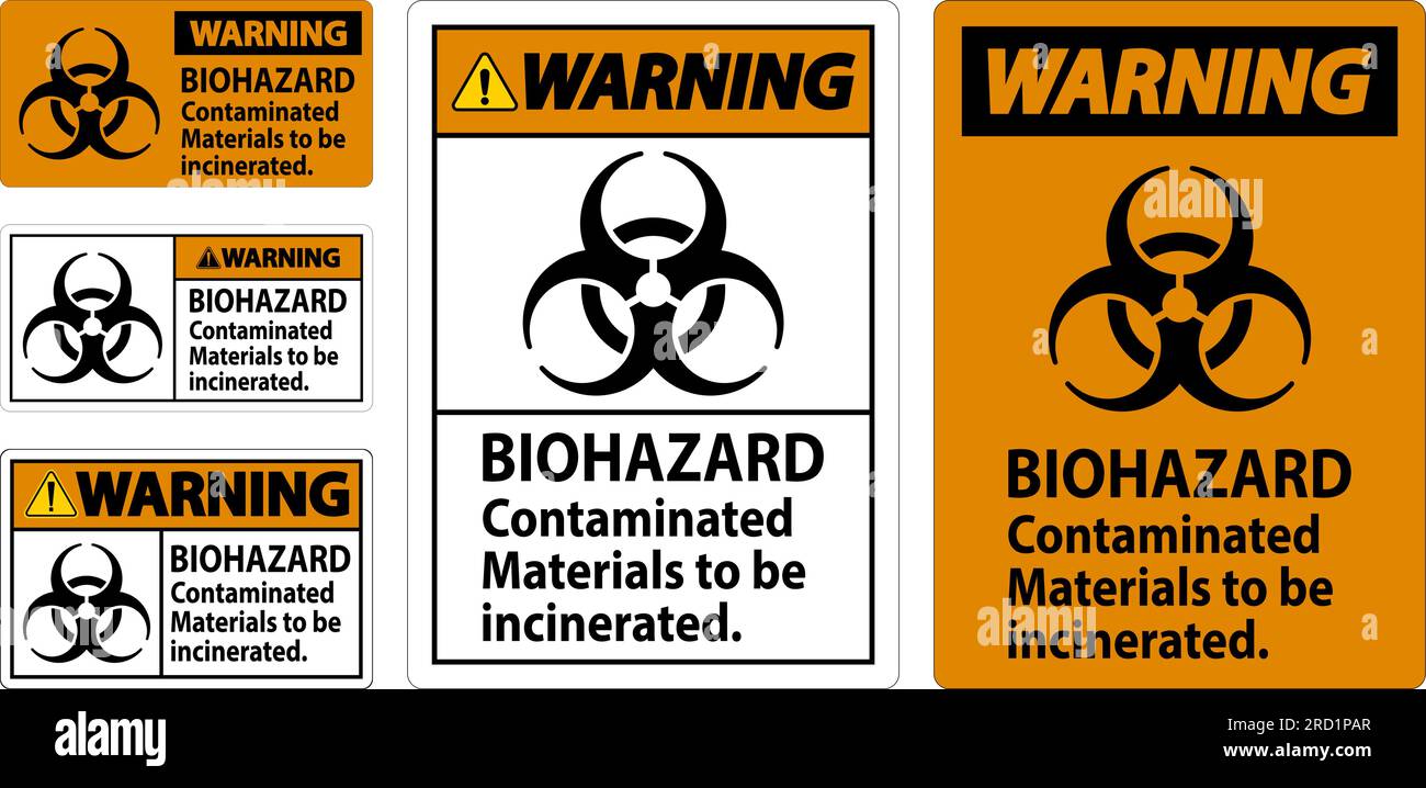 Biohazard Warning Label Biohazard Contaminated Materials To Be