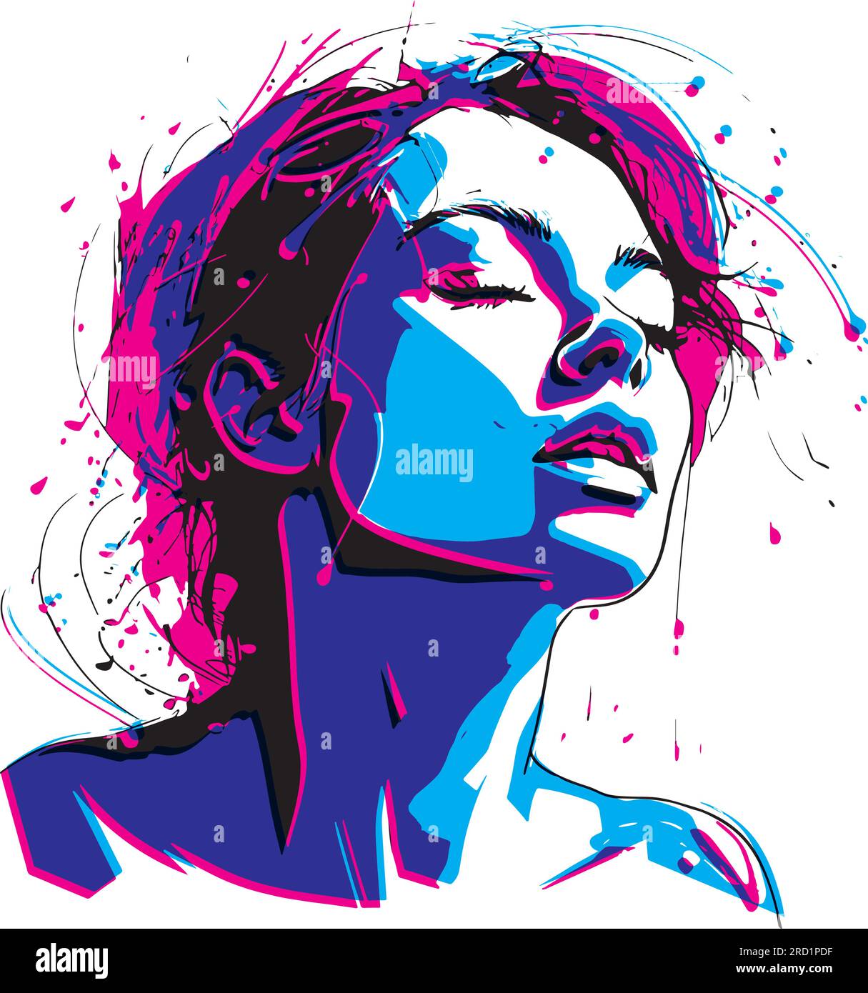 Woman's face in a splash painting style, showcasing artistic flair with 