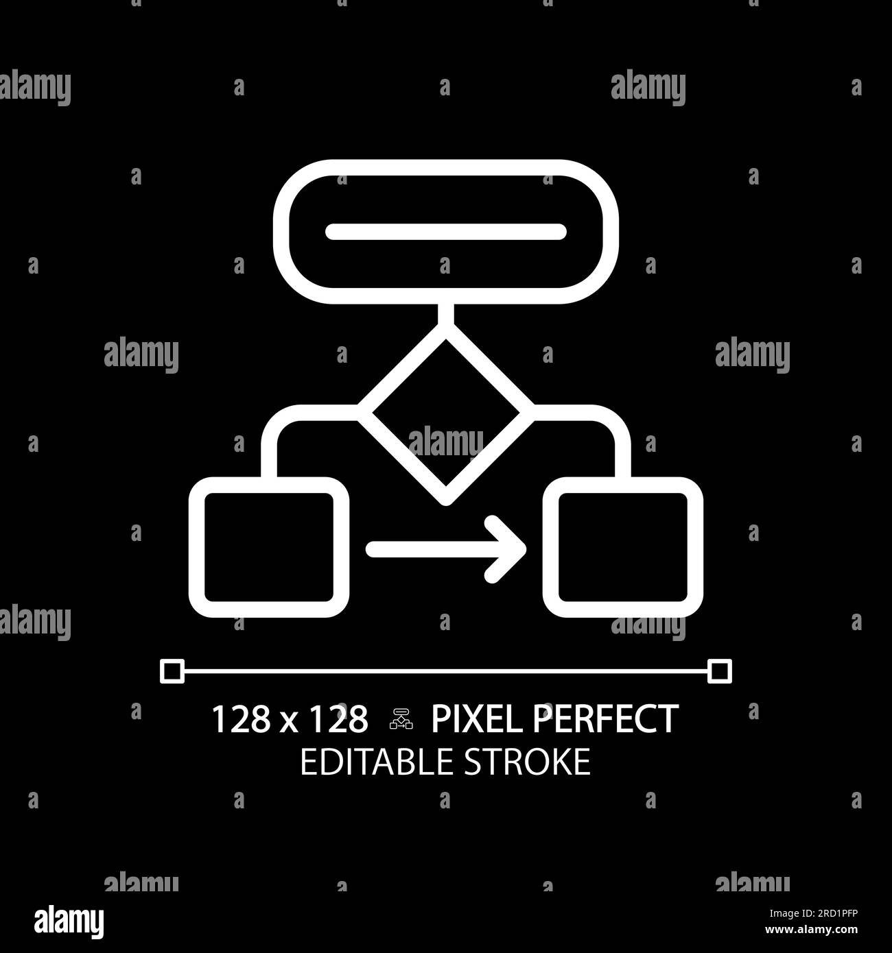 Flow chart white linear icon for dark theme Stock Vector Image & Art ...