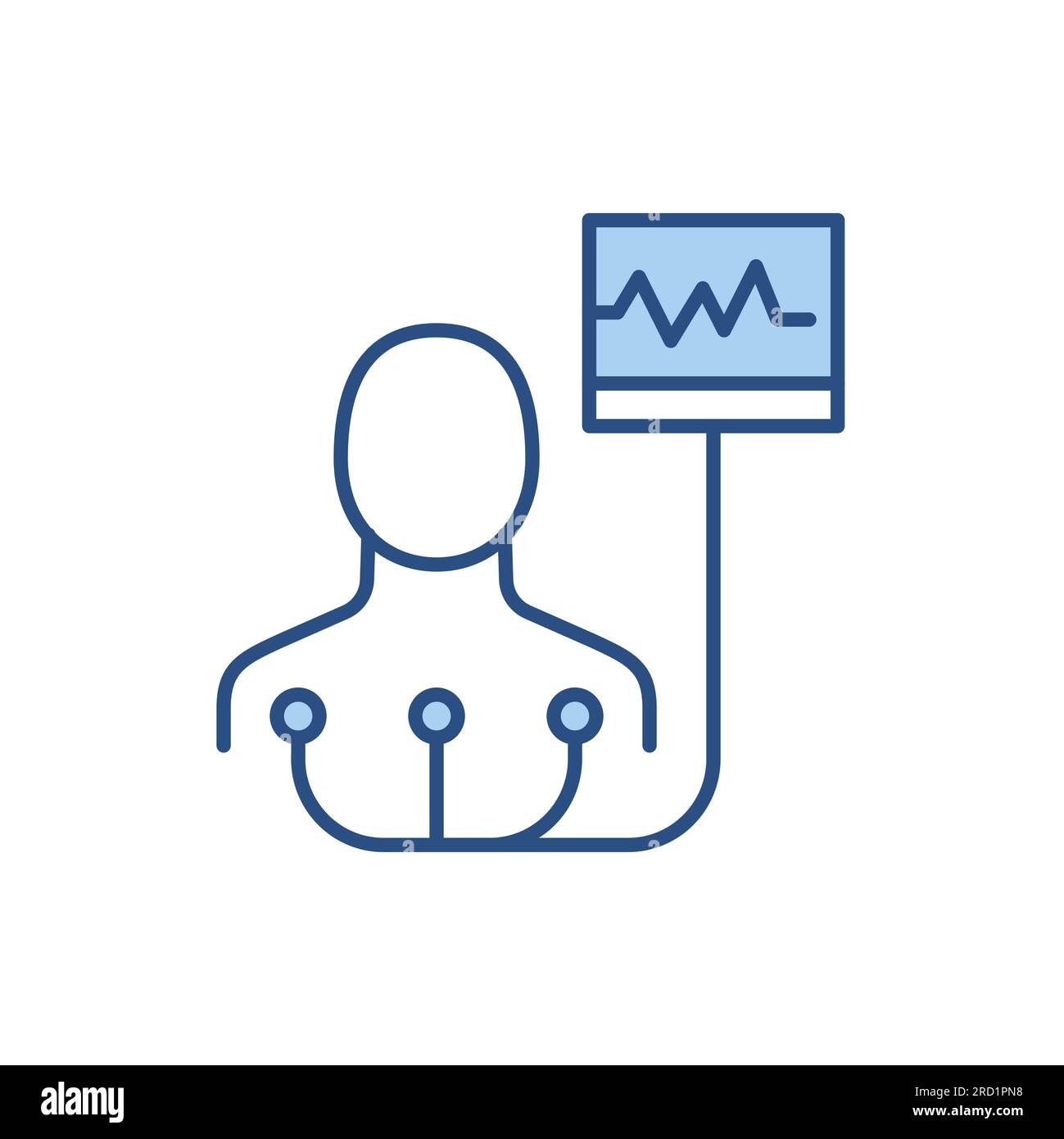 Electrocardiogram related vector line icon. Isolated on white ...