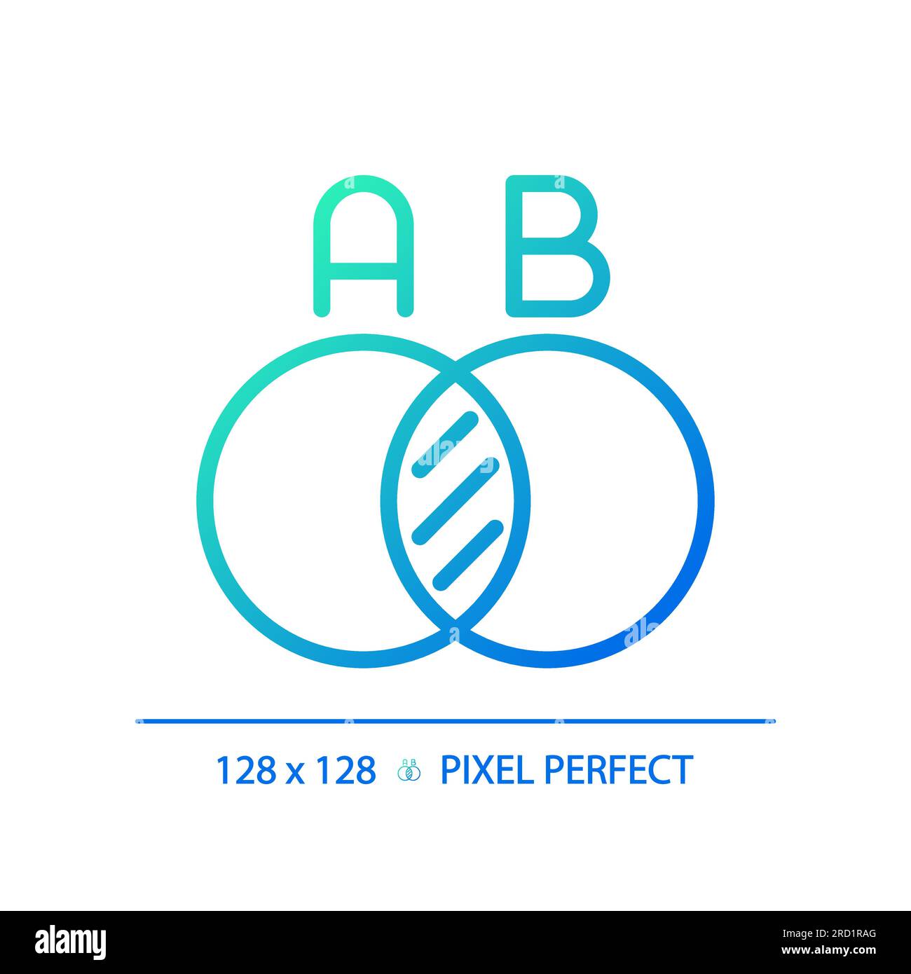 Venn diagram gradient linear vector icon Stock Vector