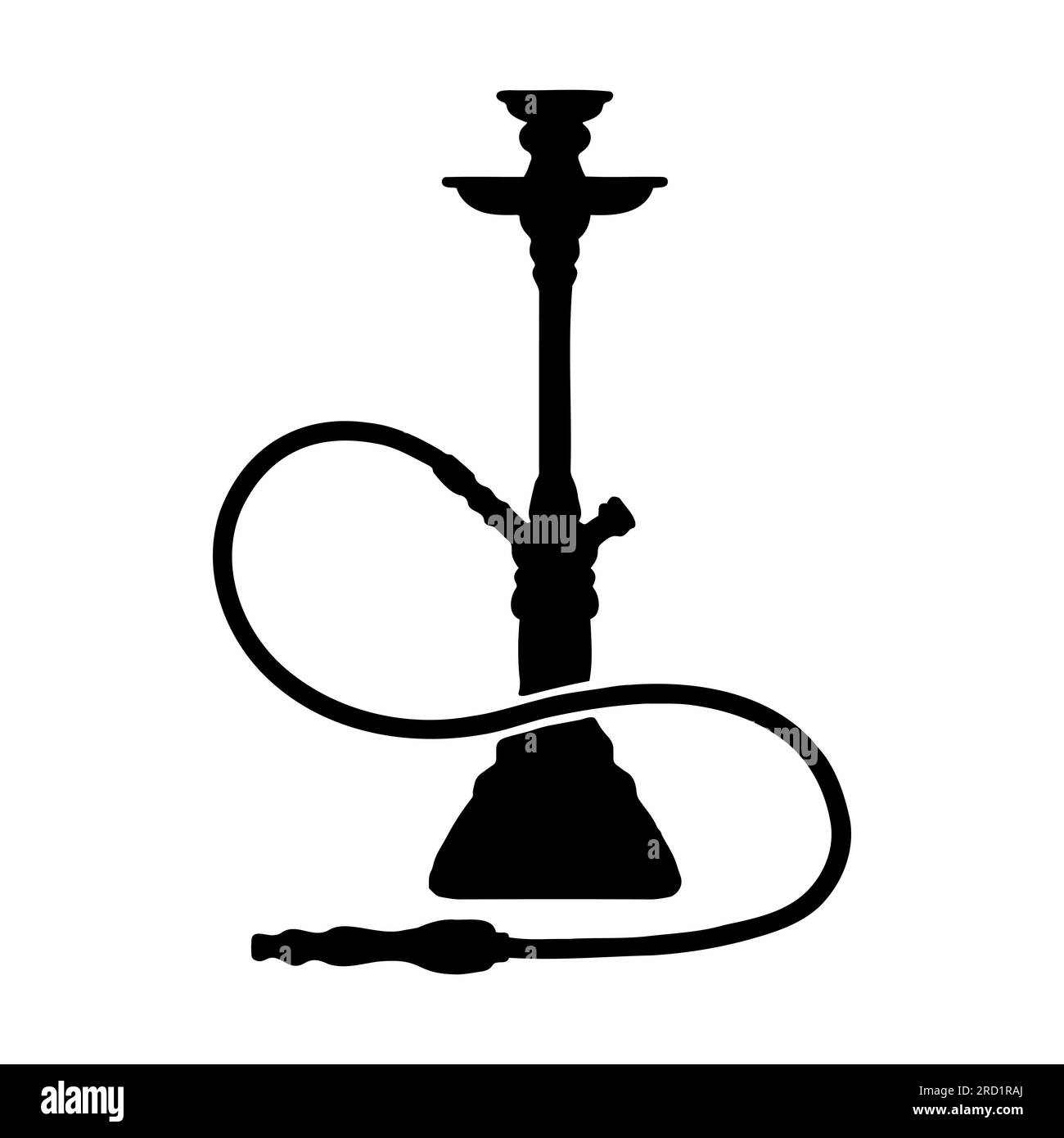 Shisha, hookah black silhouette. Vector hookah illustration isolated on
