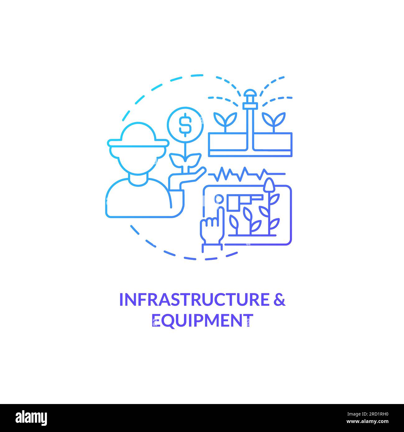 Thin line infrastructure and equipment icon concept Stock Vector