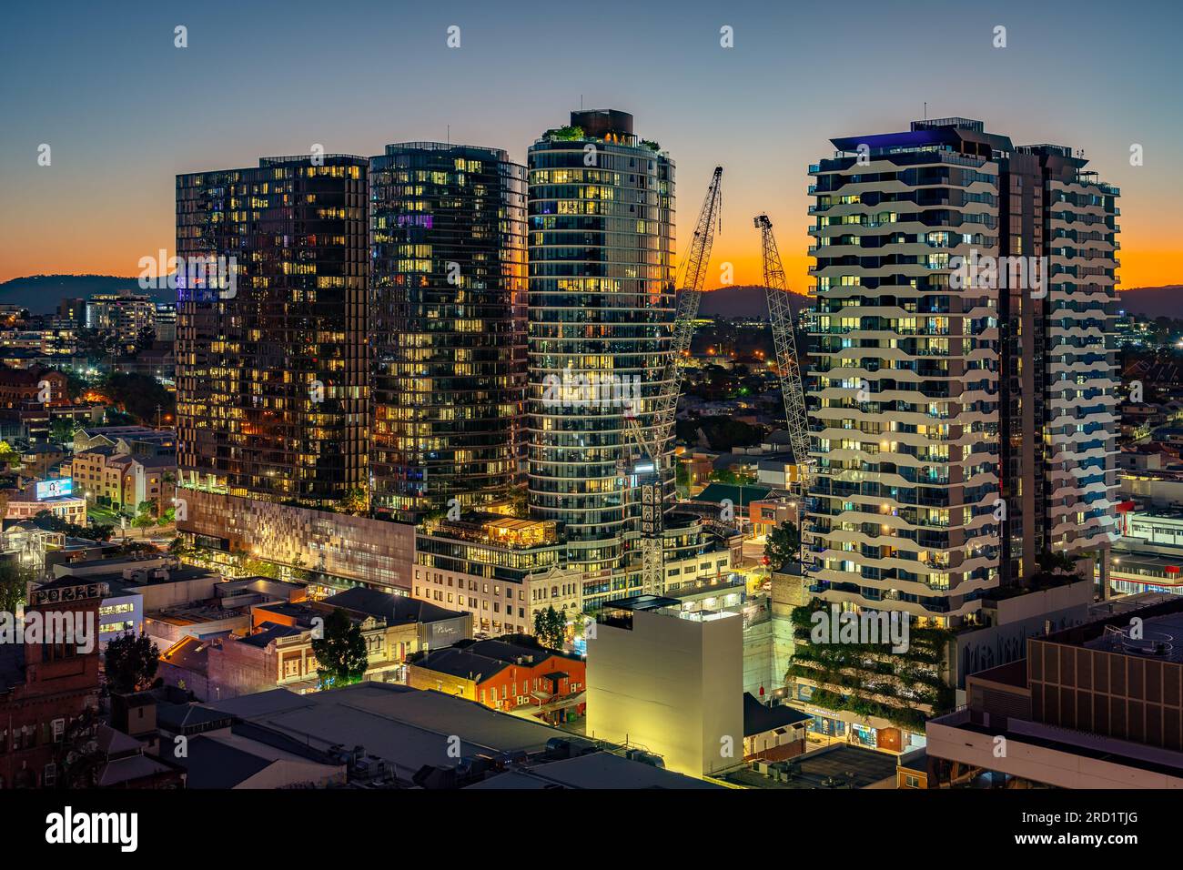 Brisbane, Australia - City skyline at sunset Stock Photo