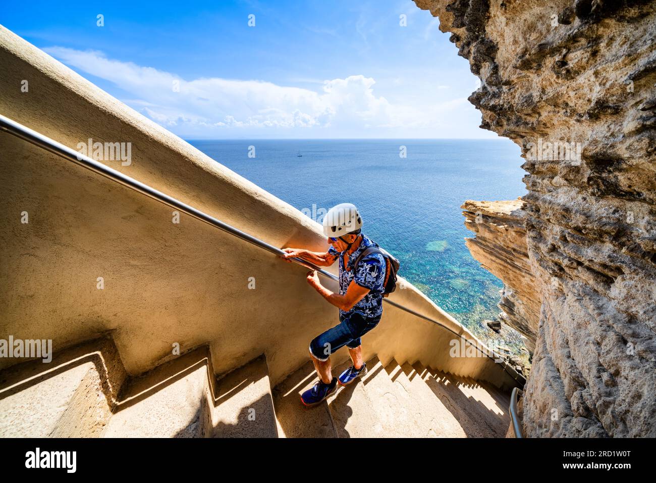 The Staircase of The King of Aragon in Bonifacio, Corsica, France Stock Photo