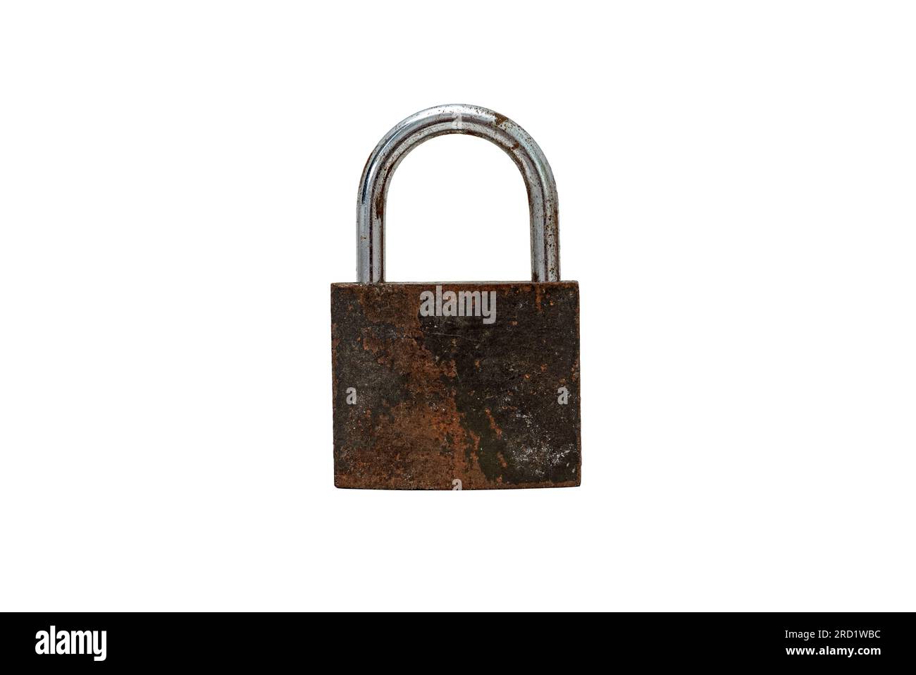 Old rusty padlock isolated on white Stock Photo