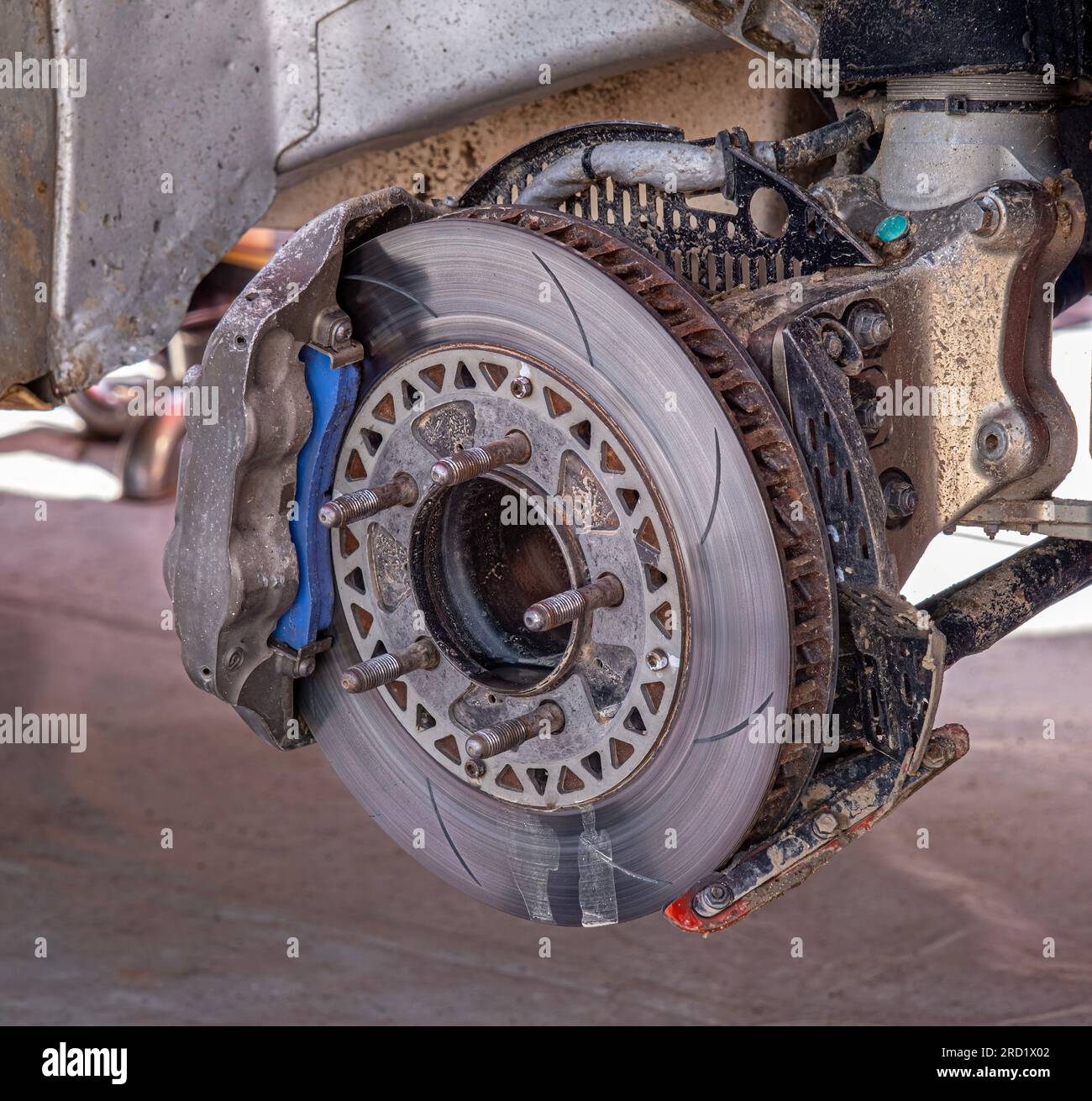 Rally race car brake system detail close up Stock Photo Alamy