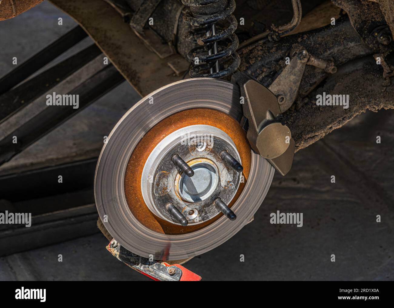 Rally race car brake system detail close up Stock Photo Alamy