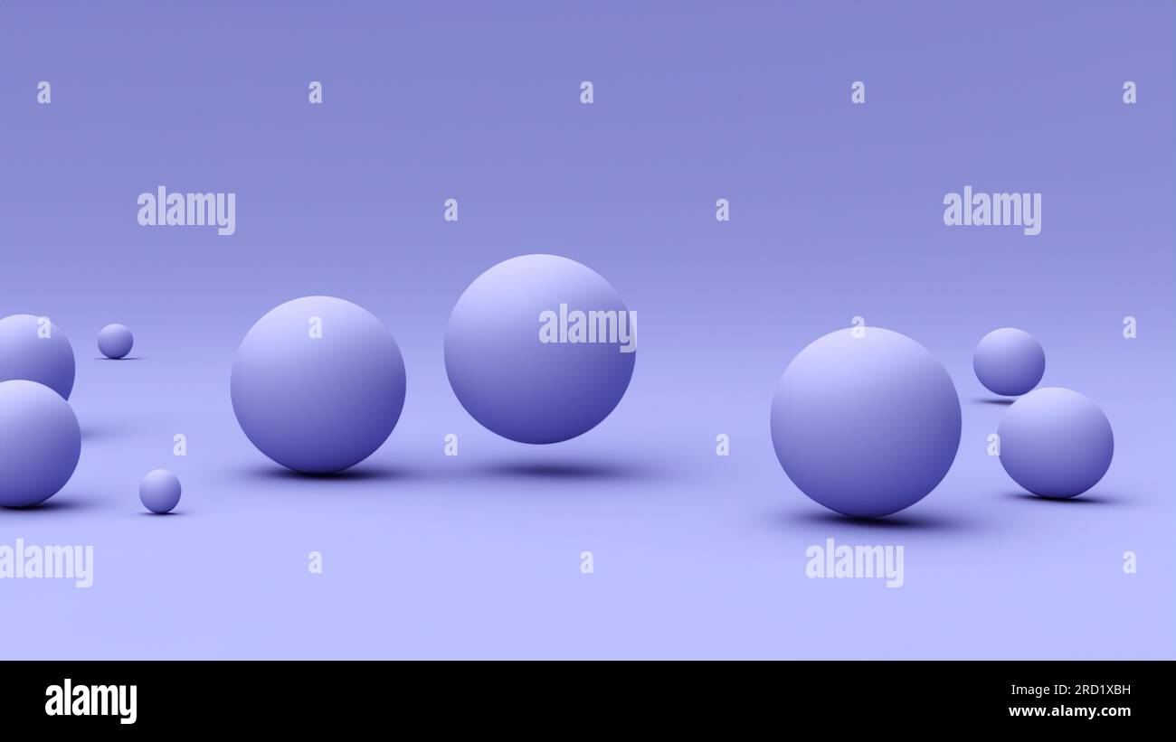 Floating spheres 3d rendering empty space Stock Photo - Alamy