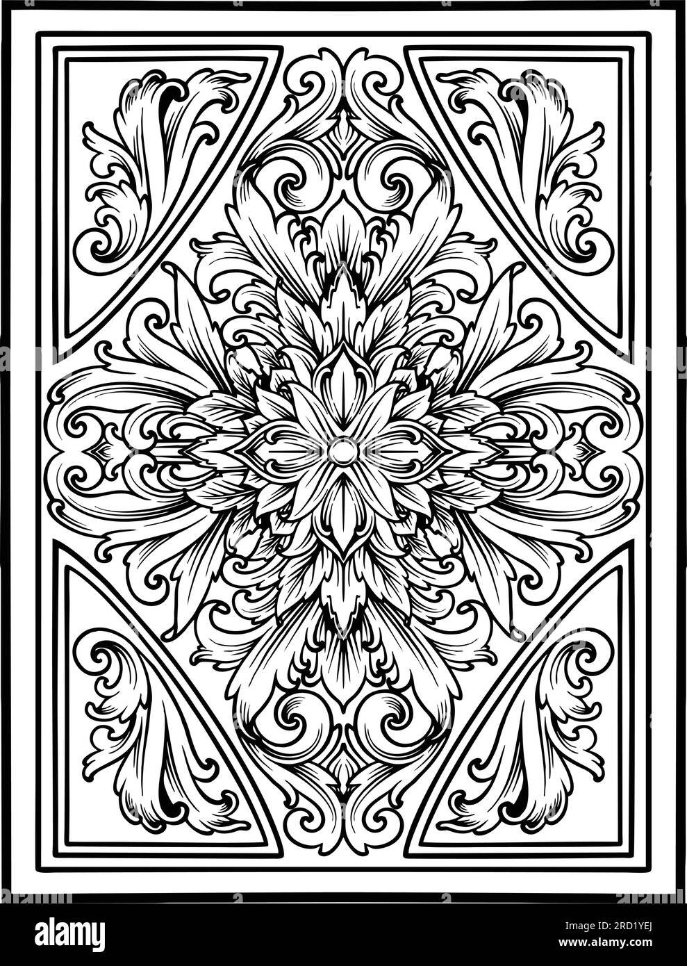 Engraved ornament art vintage card deck inspiration outline vector illustrations for your work logo, merchandise t-shirt, stickers and label designs, Stock Vector