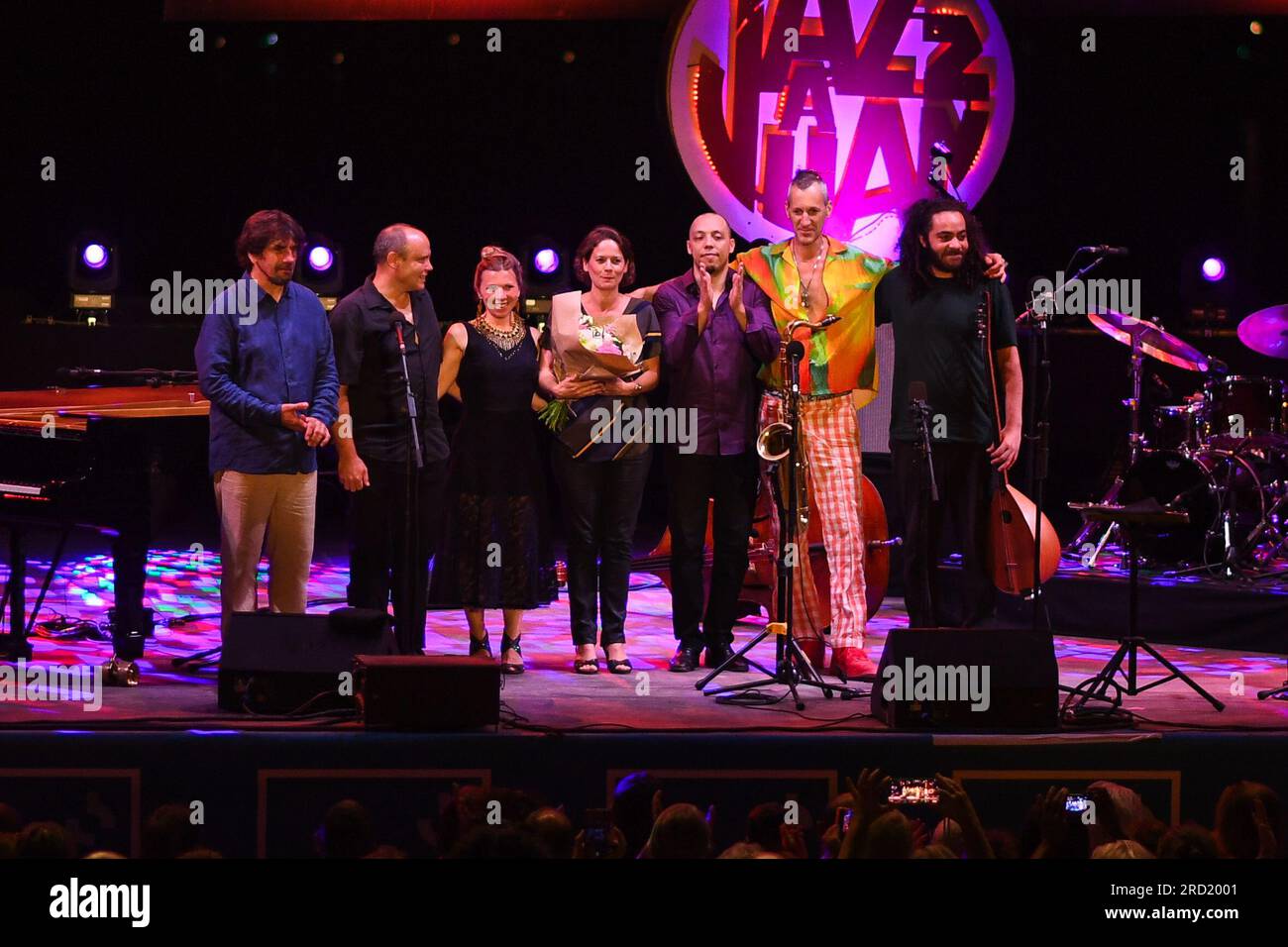 France. 14th July, 2023. Cyril Atef, Sophie Alour - Festival de Jazz de Juan les Pins 2023 du 10 au 21 juillet. (Photo by Lionel Urman/Sipa USA) Credit: Sipa USA/Alamy Live News Stock Photo