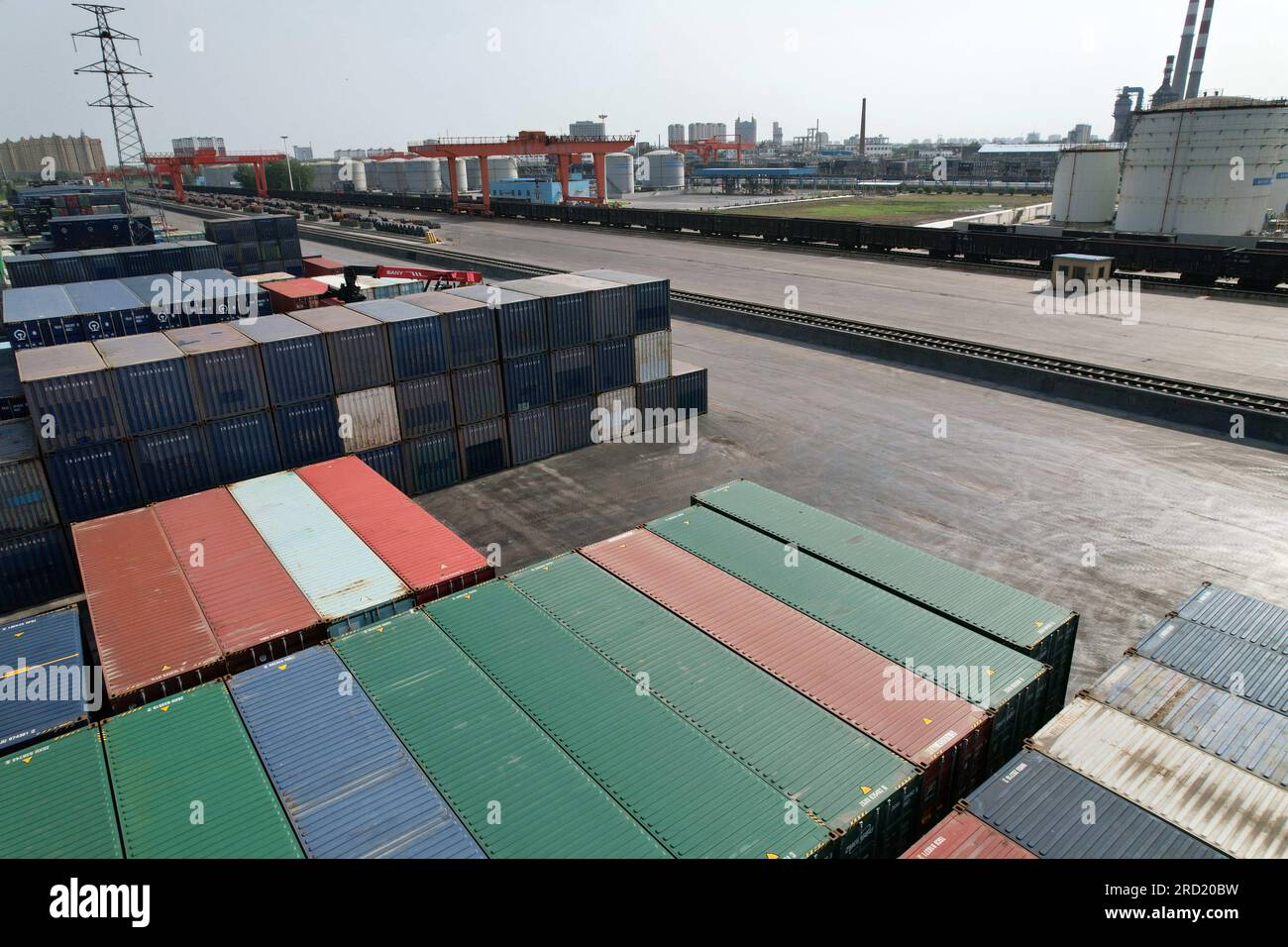 BINZHOU, CHINA - JULY 18, 2023 - At Boxing Inland Port, steel coil ...