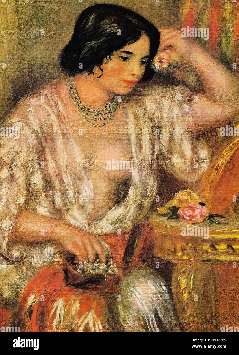 Pierre-Auguste Renoir – Gabrielle Wearing Jewelry 1910 Stock Photo