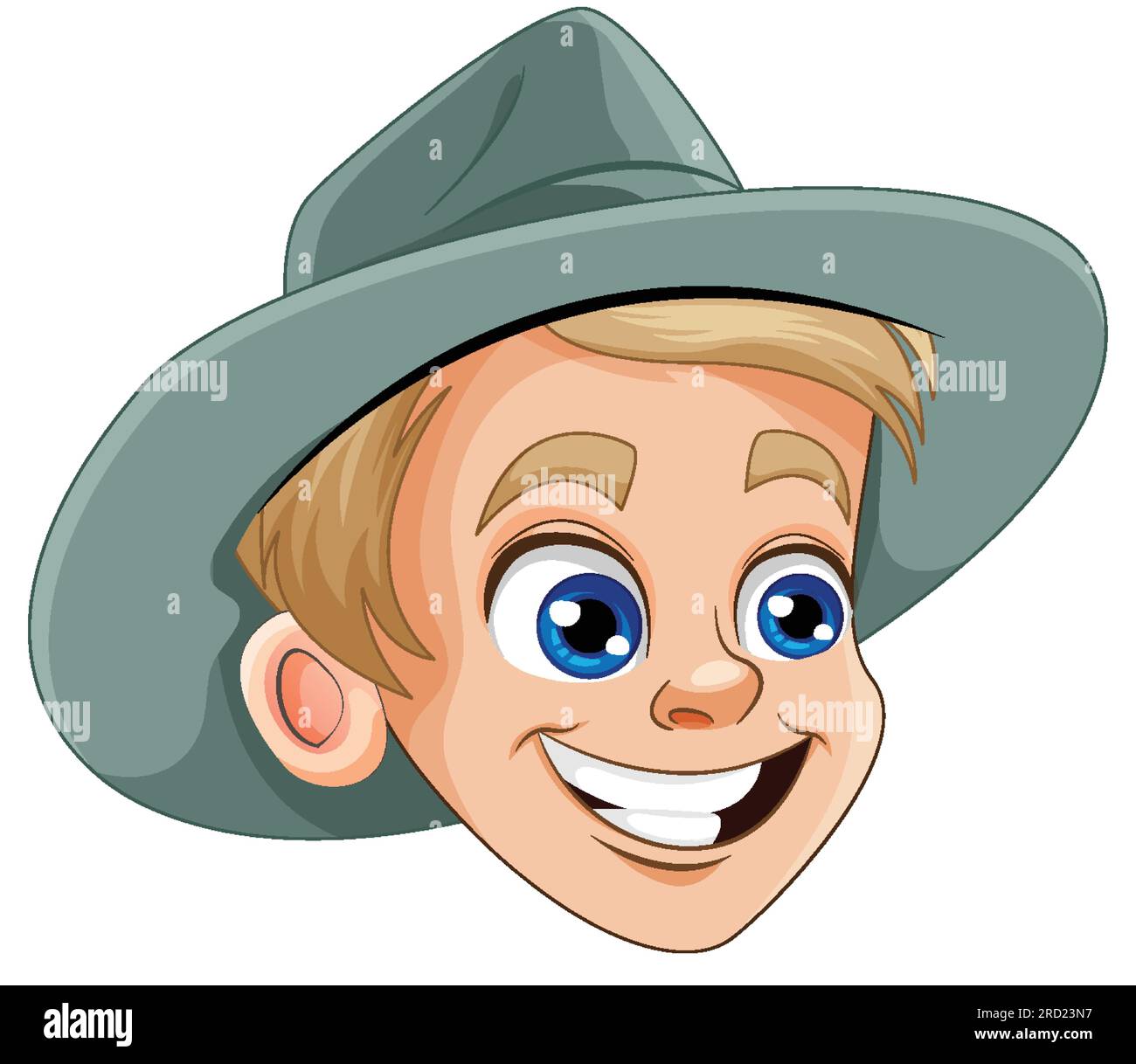 Cheerful Boy Head with Hat Vector illustration Stock Vector Image & Art ...