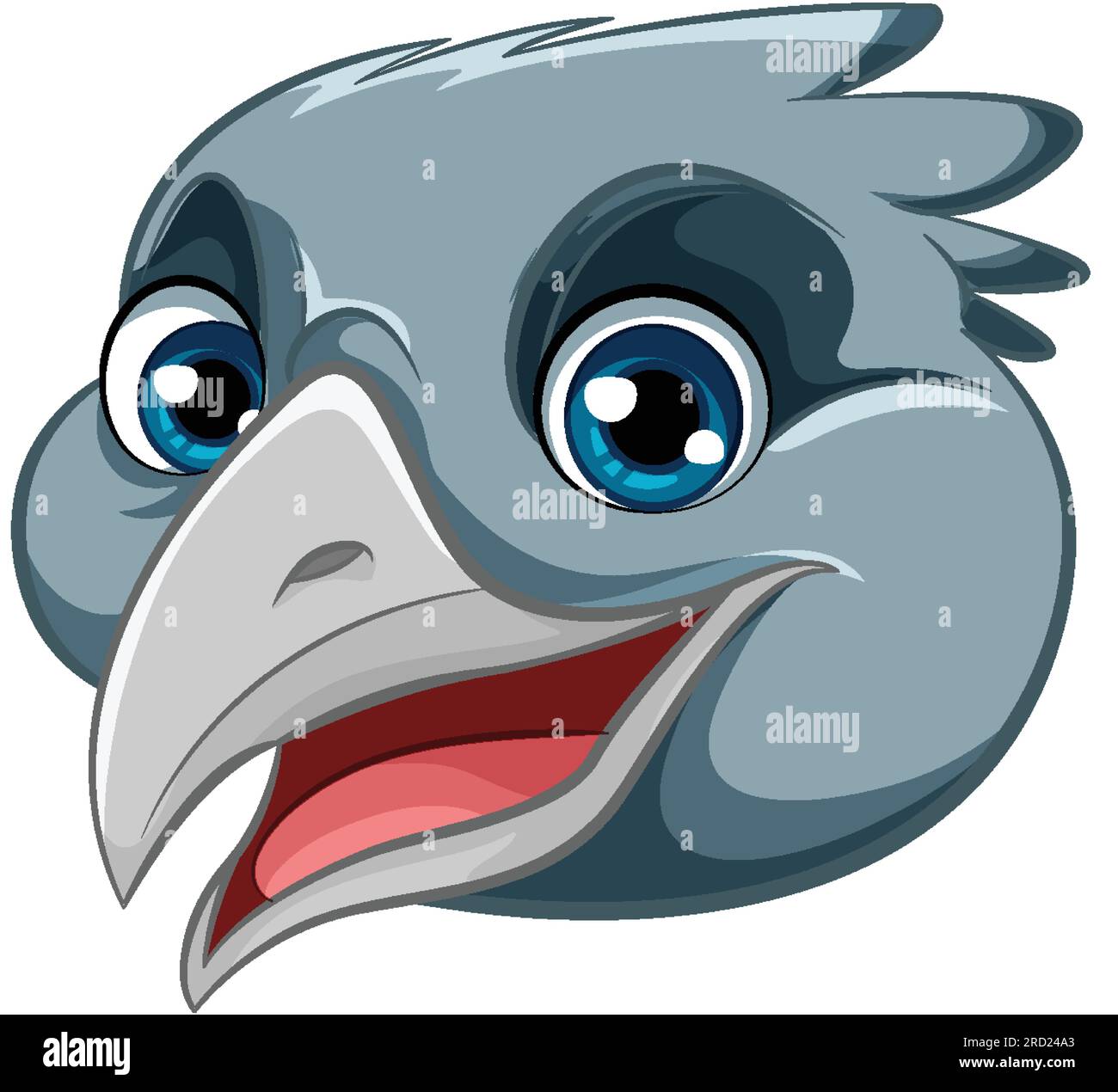 A vector cartoon illustration of a grey bird with a smiling face, isolated  on a white background illustration Stock Vector Image & Art - Alamy