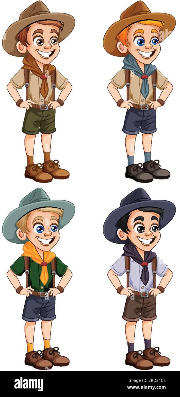 Scout Boy Cartoon Character illustration Stock Vector Image & Art - Alamy