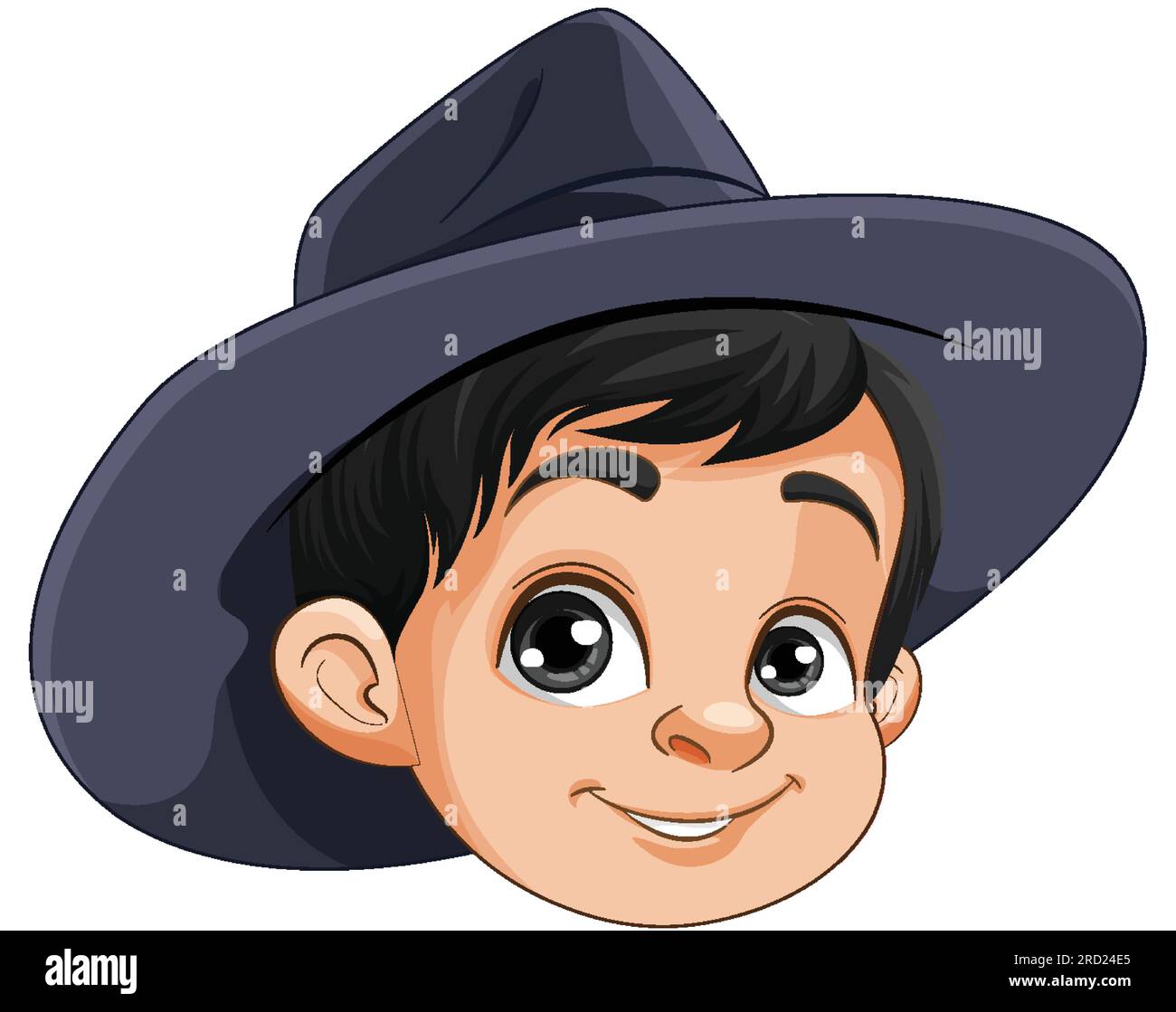 Cute Boy Head with Hat illustration Stock Vector Image & Art - Alamy