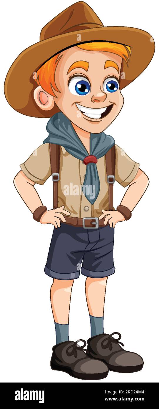 Scout Boy Cartoon Character illustration Stock Vector Image & Art - Alamy