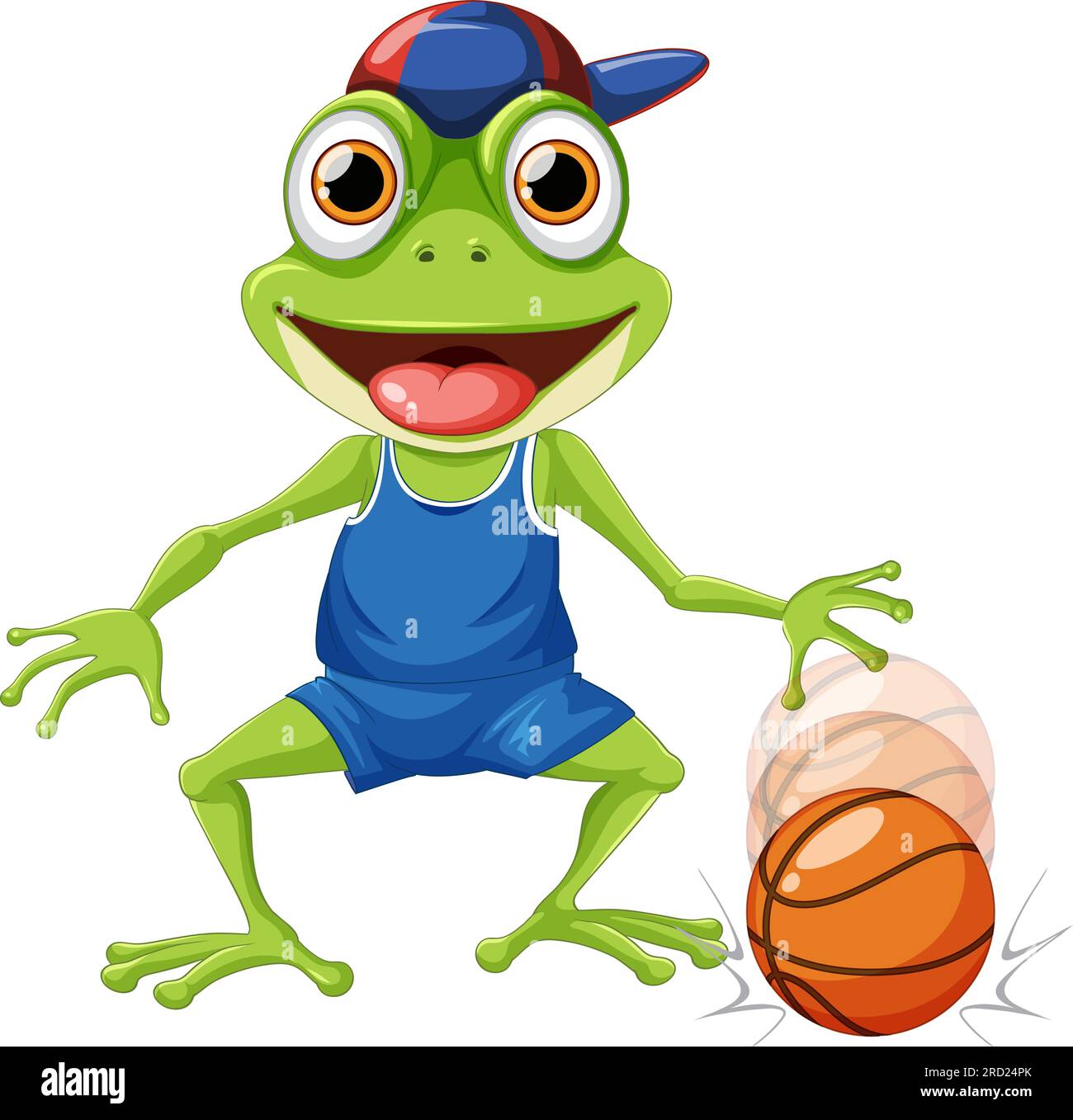 Green Frog Playing Basketball illustration Stock Vector Image & Art Alamy